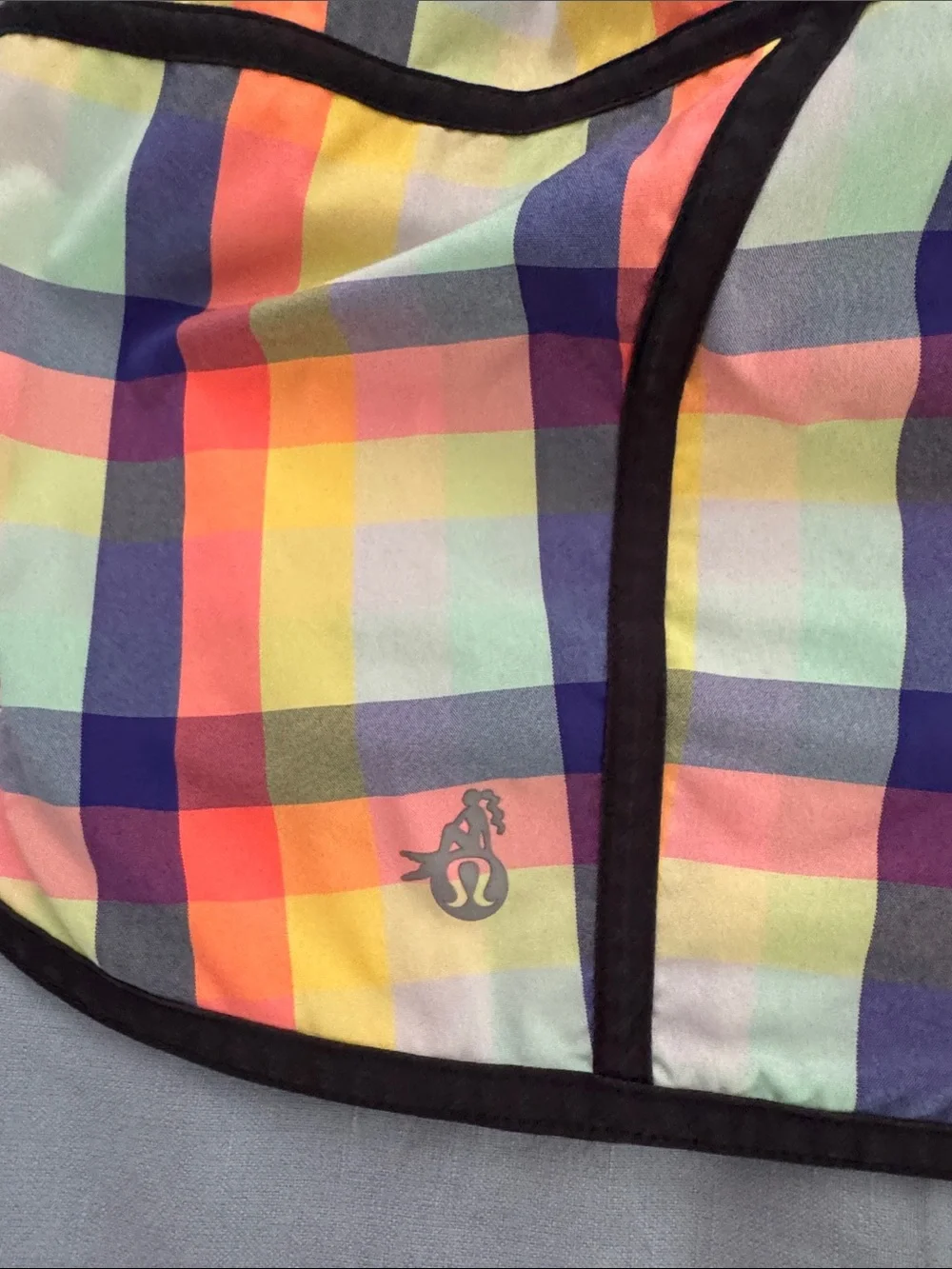 lululemon Neon Plaid Tracker 5 sho Athletic Shorts with liner 4” inseam - Picture 2 of 6